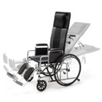 Carrozzina reclinabile con poggiatesta e pedane elevabili - KSP N50R24 - immagine 2